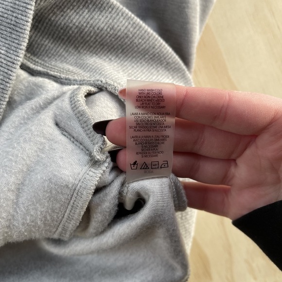 Calvin Klein Hoodie Womens Large Gray Full Zip Fleece Rhinestone Logo Sweatshirt - Picture 6 of 10